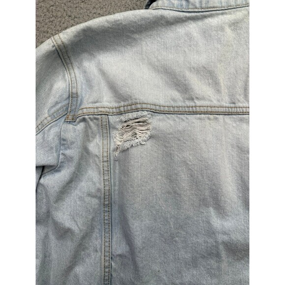 Stradivarius destructed Denim jacket size large - Picture 9 of 12
